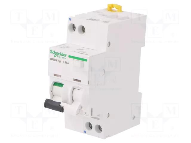 RCBO breaker; Inom: 16A; Ires: 30mA; Max surge current: 250A; IP20 SCHNEIDER ELECTRIC A9D55616