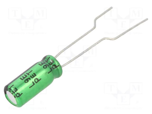 Capacitor: electrolytic; THT; 2.2uF; 50VDC; Ø5x11mm; ±20%; 1000h SAMWHA RB1H225M05011PC
