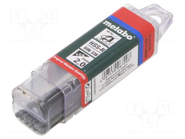 Drill bit; for metal; Ø: 2mm; L: 49mm; Working part len: 24mm METABO MTB.627710000