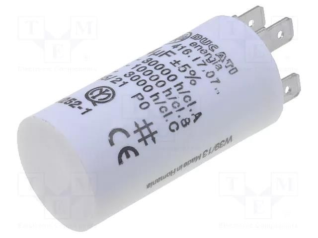 Capacitor: polypropylene; motors, run; 4uF; 475VAC; Ø28x55mm; ±5% DUCATI ENERGIA 4.16.17.07.60