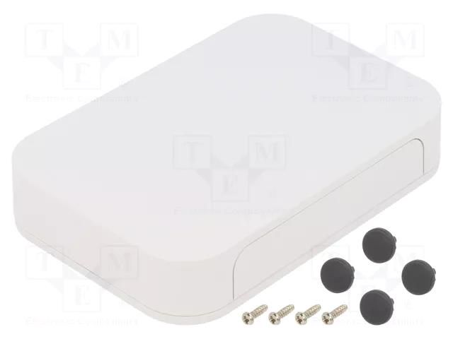 Enclosure: with panel; PF; X: 125mm; Y: 85mm; Z: 25mm; ABS; white; IP40 TAKACHI TKC-PF13-3-9W