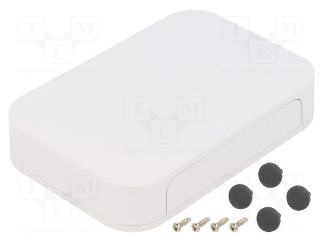 Enclosure: with panel; PF; X: 125mm; Y: 85mm; Z: 25mm; ABS; white; IP40 TAKACHI TKC-PF13-3-9W