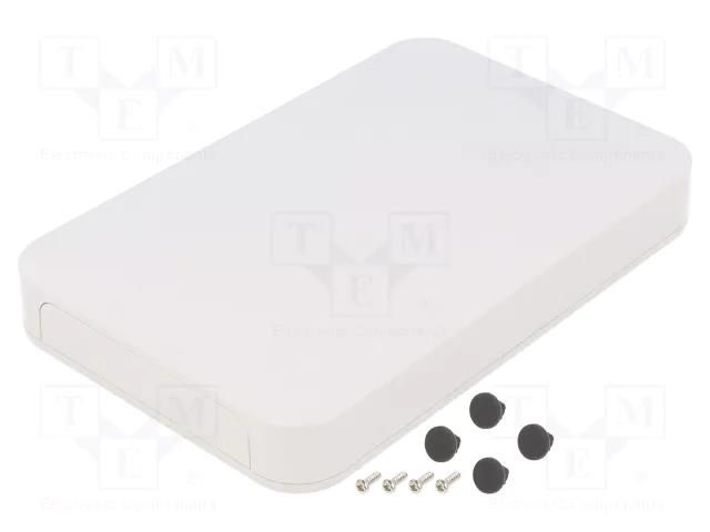 Enclosure: with panel; PF; X: 125mm; Y: 190mm; Z: 25mm; ABS; white TAKACHI TKC-PF13-3-19W