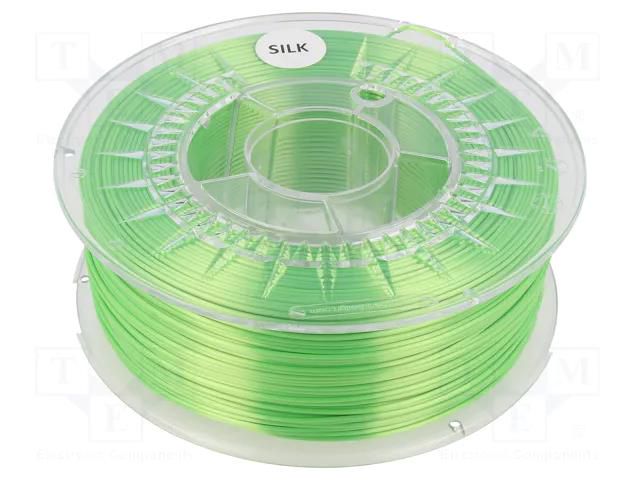 Filament: SILK; Ø: 1.75mm; green (light); 225÷245°C; 1kg DEVIL DESIGN DEV-SILK-1.75-BGN