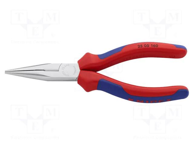 Pliers; cutting,half-rounded nose,universal; 160mm KNIPEX KNP.2505160