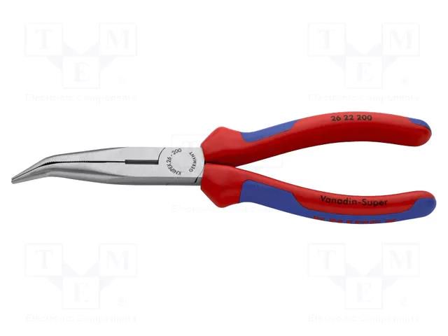 Pliers; cutting,half-rounded nose,universal; 200mm KNIPEX KNP.2622200