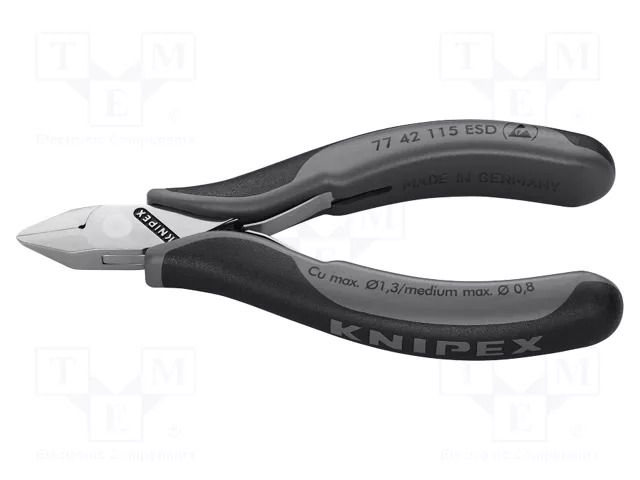 Pliers; side,cutting,precision; ESD; 115mm KNIPEX KNP.7742115ESD
