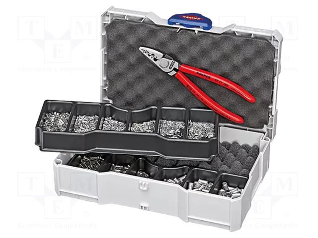 Kit: for crimping push-on connectors, terminal crimping; case KNIPEX KNP.979005