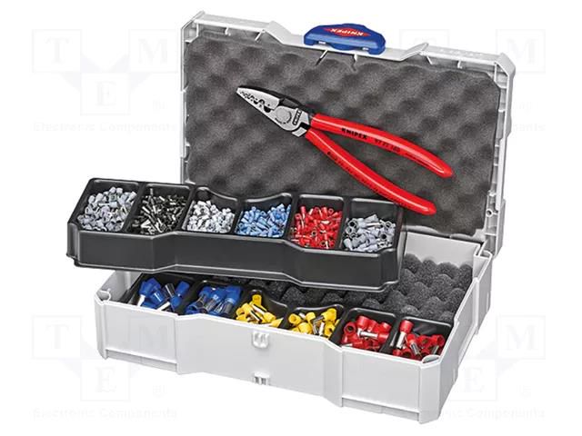Kit: for crimping push-on connectors, terminal crimping; case KNIPEX KNP.979006
