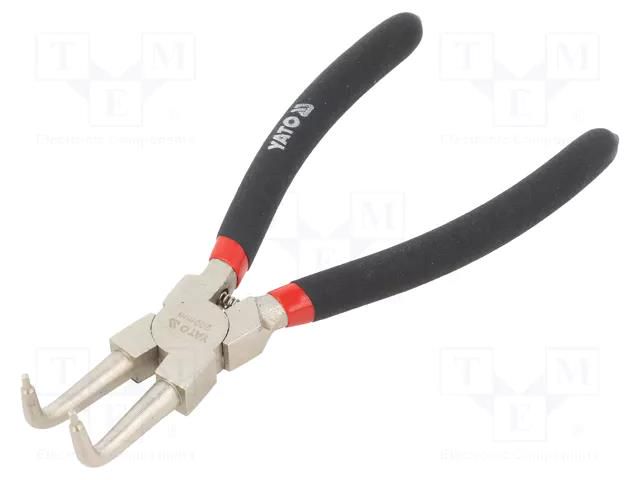 Pliers; for circlip; internal; Pliers len: 200mm; angular YATO YT-2147