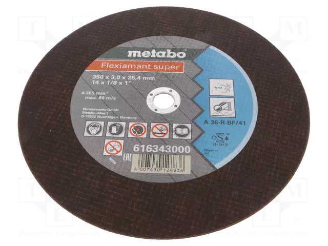 Cutting wheel; Ø: 350mm; Disc thick: 3mm; steel,stainless steel METABO MTB.616343000