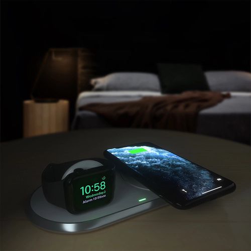 Choetech Qi 2in1 wireless charger for smartphones / Apple Watch with stand (MFI) USB Type C white (T317), Choetech 6971824974799 6971824974799
