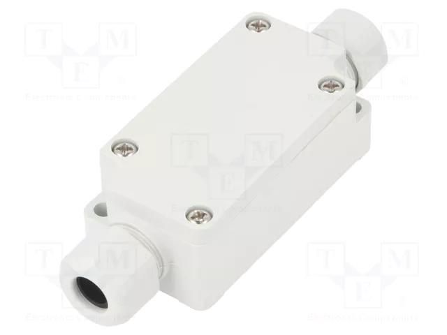 Enclosure: junction box; X: 33mm; Y: 65mm; Z: 24mm; IP65; light grey TAKACHI TKC-TMC-3PG