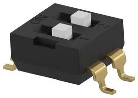 DIP SW, 2CKT, SPST, 0.025A, 24VDC, SMD ADEN02STR04