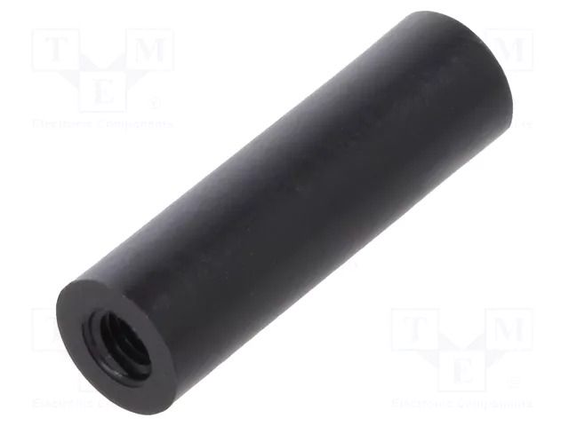 Spacer sleeve; cylindrical; polyamide; M3; L: 20mm; Øout: 6mm; black DREMEC DR185RDM3X20