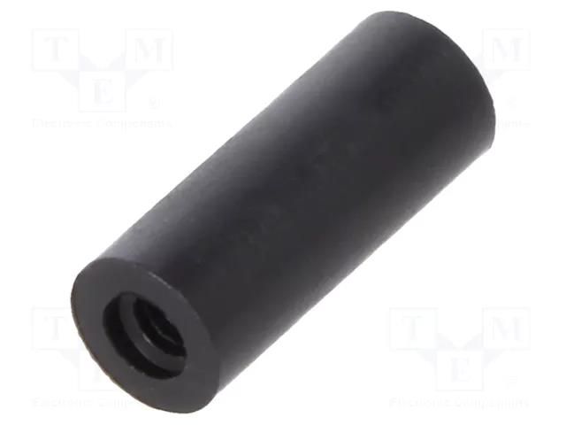 Spacer sleeve; cylindrical; polyamide; M2; L: 10mm; Øout: 4mm; black DREMEC DR181RDM2X10