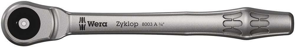 8003 A Zyklop Metal Ratchet with push-through square and 1/4" drive, 1/4"x141, Wera 05004003001