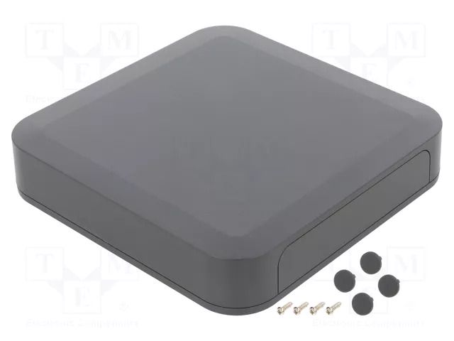 Enclosure: with panel; PF; X: 175mm; Y: 175mm; Z: 35mm; ABS; dark grey TAKACHI TKC-PF18-4-18D
