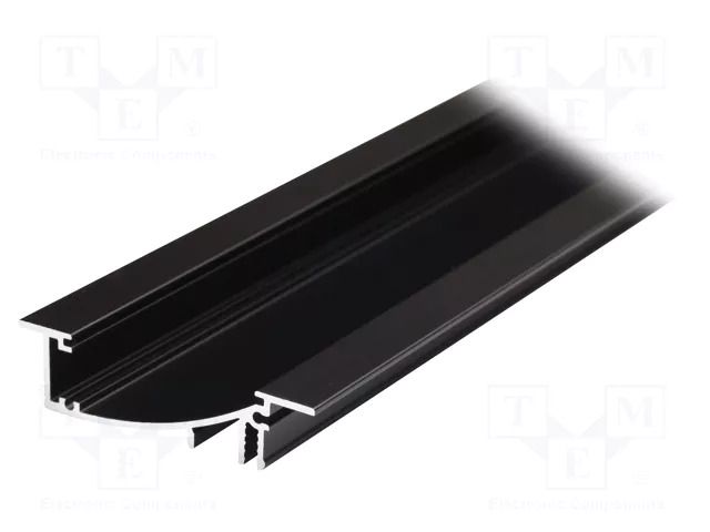 Profiles for LED modules; black; L: 2m; FLAT8; aluminium; recessed TOPMET TOP-FLAT8/BK-2M