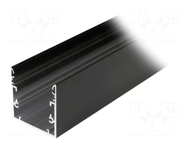 Profiles for LED modules; black; L: 1m; PHIL53; aluminium; surface TOPMET TOP-PHIL53/BK-1M