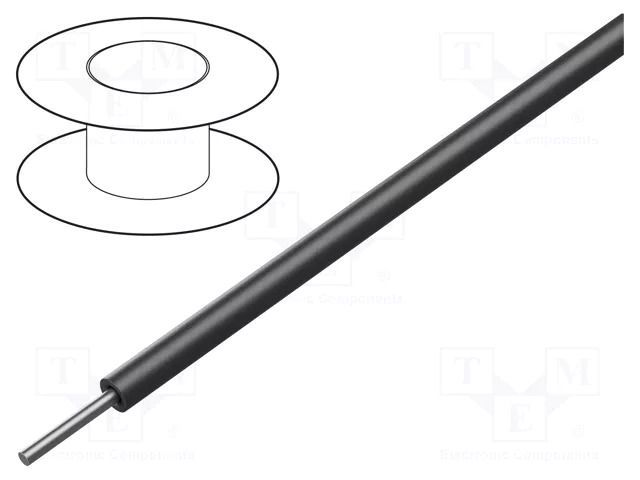 Wire; ThermoThin; 34AWG; wire; Cu; PFA; black; 600V; 30.5m; 100ft ALPHA WIRE 2634-BK005