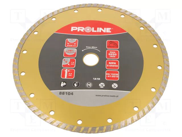 Cutting diamond wheel; Ø: 230mm; Disc thick: 2.8mm; 22.23mm PROLINE PRE-88104