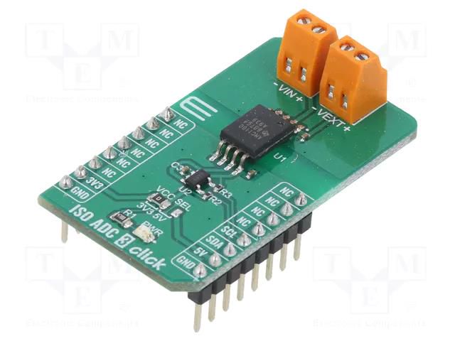 Click board; prototype board; Comp: AMC1100,MCP3221; 3.3VDC,5VDC MIKROE MIKROE-4383