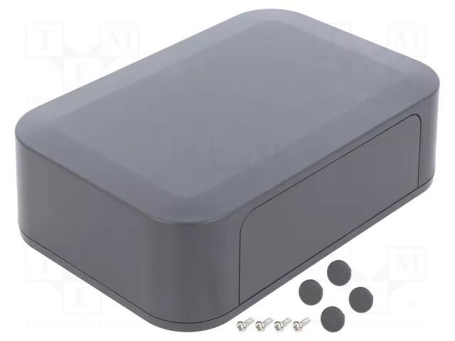 Enclosure: with panel; PF; X: 200mm; Y: 135mm; Z: 60mm; ABS; dark grey TAKACHI TKC-PF20-6-13D