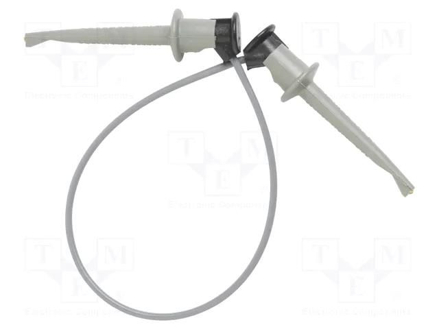 Test lead; 60VDC; 30VAC; 5A; clip-on hook probe,both sides; grey POMONA POM-3781-24-8