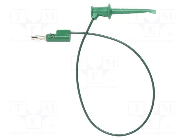 Test lead; 60VDC; 30VAC; 5A; clip-on hook probe,banana plug 4mm POMONA POM-3782-12-5