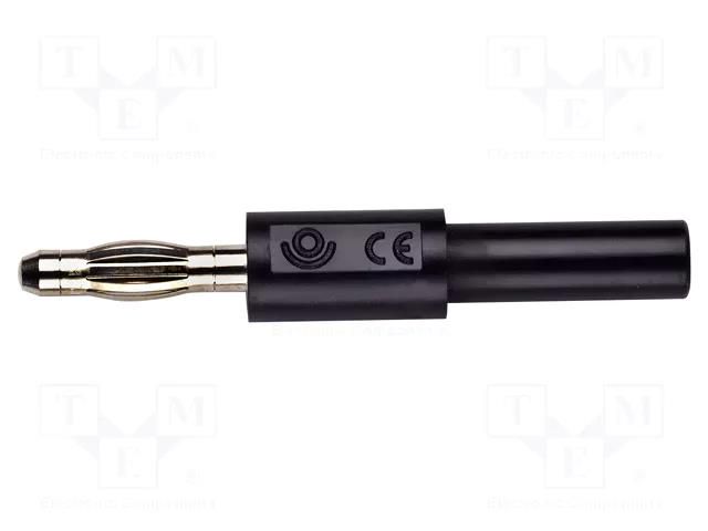 Connector: 4mm banana; adapter; 10A; 70VDC; black; non-insulated POMONA POM-72917-0