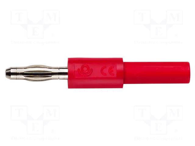 Connector: 4mm banana; adapter; 10A; 70VDC; red; non-insulated POMONA POM-72917-2
