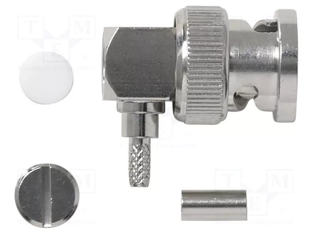 Connector: BNC; soldered,crimped; male; 50Ω; angled 90° POMONA POM-73042