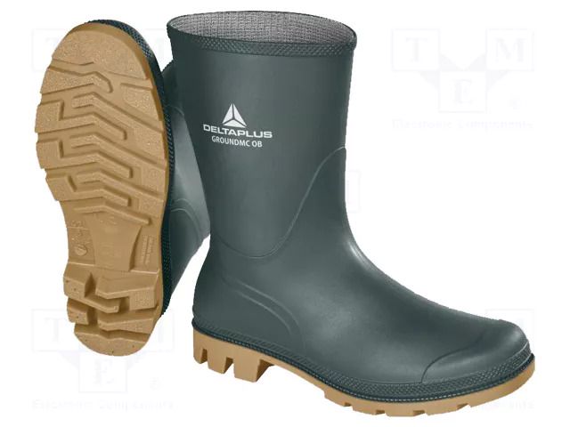 Boots; Size: 40; green; PVC; bad weather,slip; medium height DELTA PLUS DEL-GROUNDMCOBSR40
