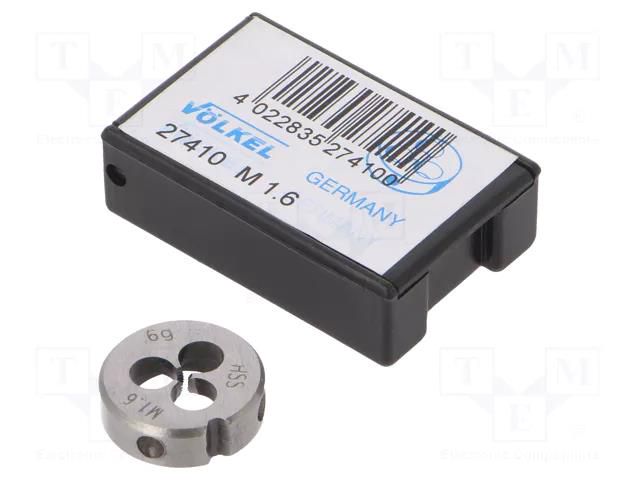 Threading die; high speed steel; M1,6; 0.35; Ø: 16mm; Thk: 5mm; 6g VÖLKEL VOLKEL-27410