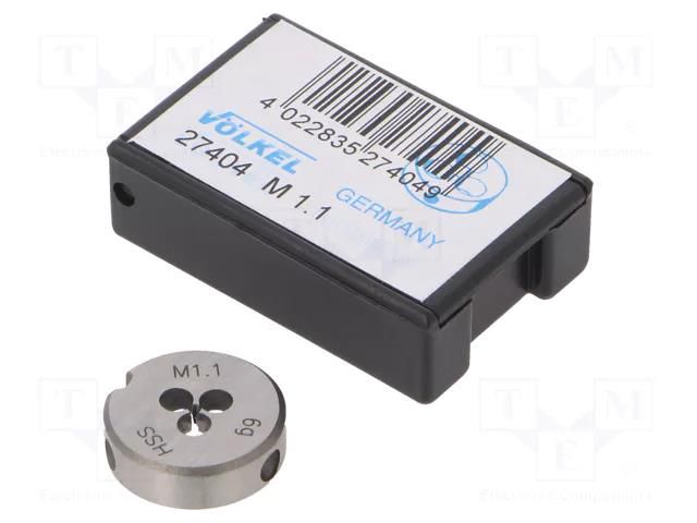 Threading die; high speed steel; M1,1; 0.25; Ø: 16mm; Thk: 5mm; 6g VÖLKEL VOLKEL-27404