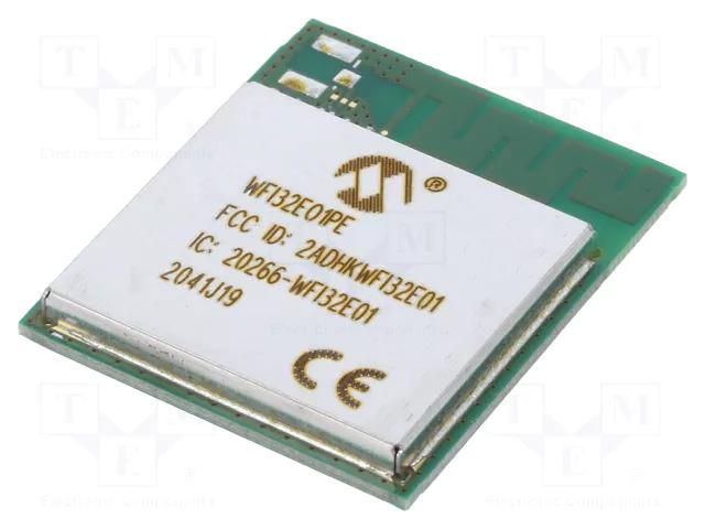 Module: WiFi; 20.5dBm; IEEE 802.11b/g/n; SMD; 24.5x20.5x2.5mm MICROCHIP TECHNOLOGY WFI32E01PE-I