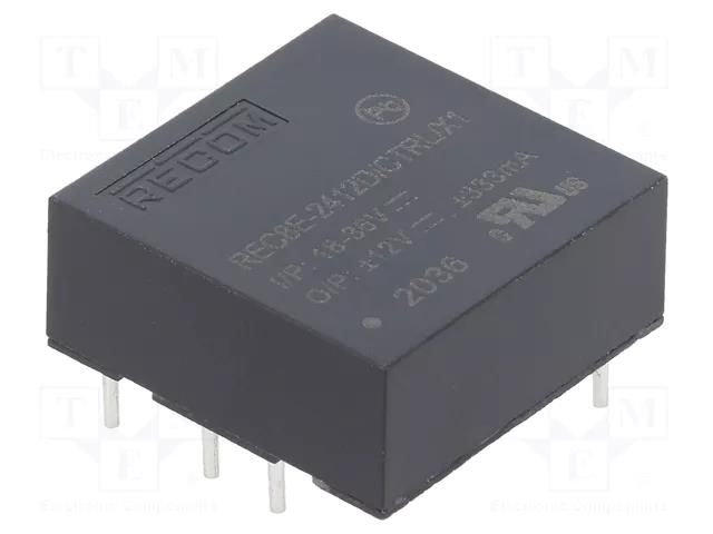 Converter: DC/DC; 8W; Uin: 18÷36VDC; Uout: 12VDC; Uout2: -12VDC RECOM REC8E-2412D/CTRLX1