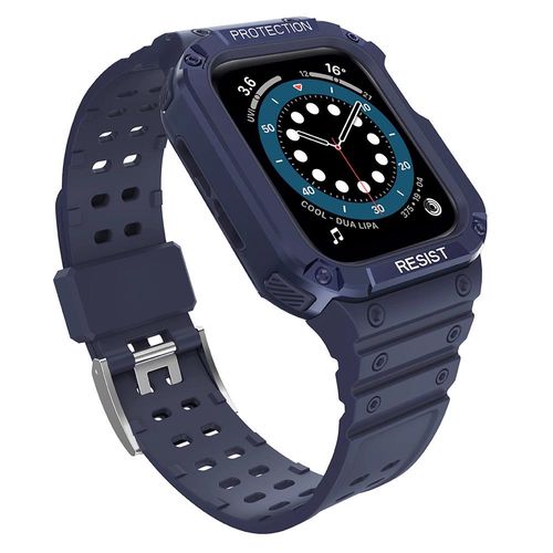 Protect Strap Band for Apple Watch 42/44/45mm Armored Case Strap - Blue, Hurtel 5907769311796