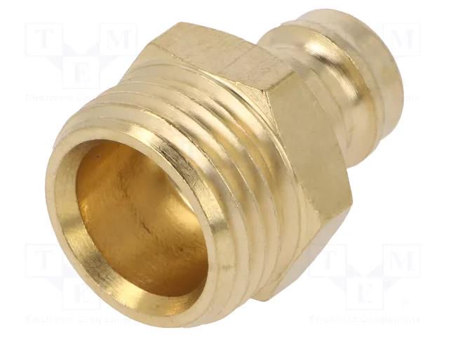 Connector; connector pipe; max.15bar; brass; Seal: FPM; D1: 9mm PNEUMAT K09H-GZ12