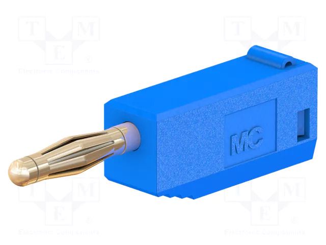 Connector: 2mm banana; plug; 10A; 30VAC; 60VDC; blue; gold-plated STÄUBLI SLS205-23