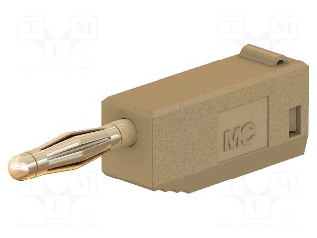 Connector: 2mm banana; plug; 10A; 30VAC; 60VDC; brown; gold-plated STÄUBLI SLS205-27
