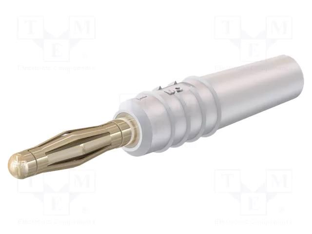 Connector: 2mm banana; plug; 10A; 30VAC; 60VDC; white; gold-plated STÄUBLI SLS205-L-29