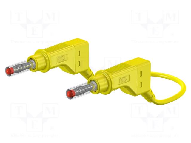 Test lead; 32A; banana plug 4mm,both sides; Urated: 600V; yellow STÄUBLI XZG425/SIL-15024