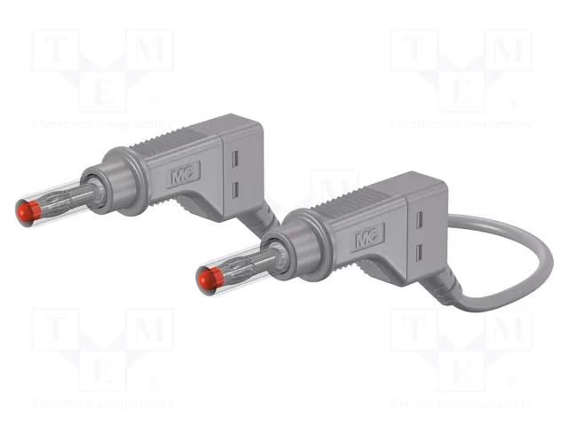 Test lead; 32A; banana plug 4mm,both sides; Urated: 600V; grey STÄUBLI XZG425/SIL-15028