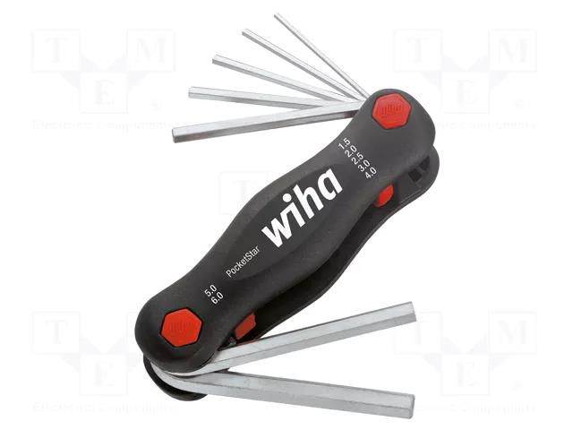 Wrenches set; hex key,spherical; Chrom-vanadium steel; 7pcs. WIHA WIHA.23035