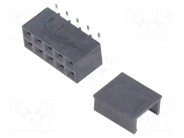 Connector: pin strips; socket; female; PIN: 10; 2.54mm; 2x5 NINIGI ZL264-10DG/PAD