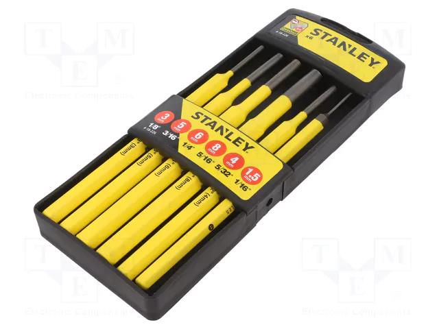 Kit: punches; hardened and heat treated; 6pcs. STANLEY STL-4-18-226