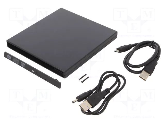 Optical Drive CD/DVD Enclosure; black; Features: PnP QOLTEC QOLTEC-51864