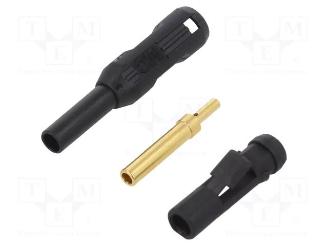 Connector: 2mm banana; socket; 38.2mm; black; soldered,crimped STÄUBLI MS255-B-21